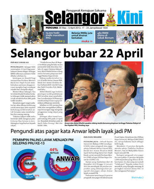 Cover Selangorkini Apirl 1 - 2012