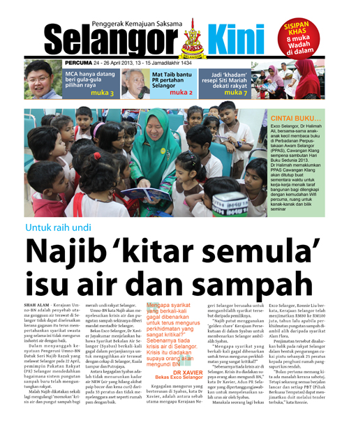 Cover Selangor kini 24 April