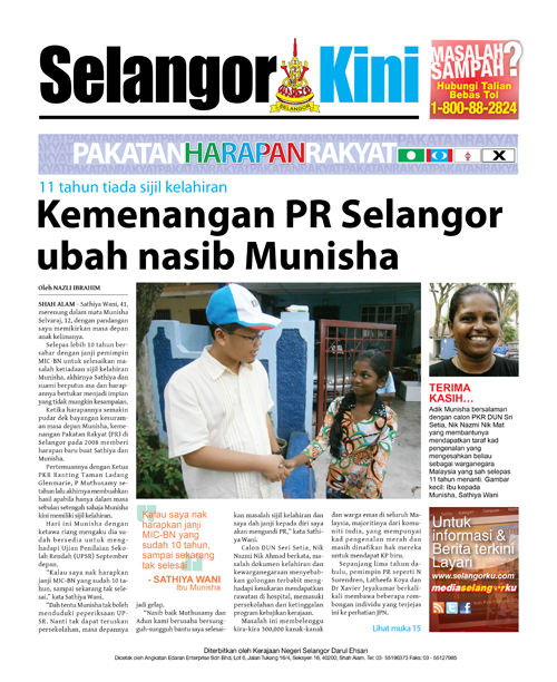 Cover Selangor kini 28 April