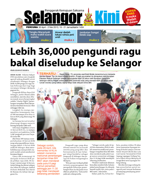 Cover SelangorKini 30 April