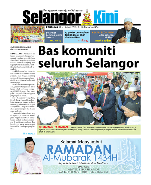 Cover Selangorkini Julai 3 2013