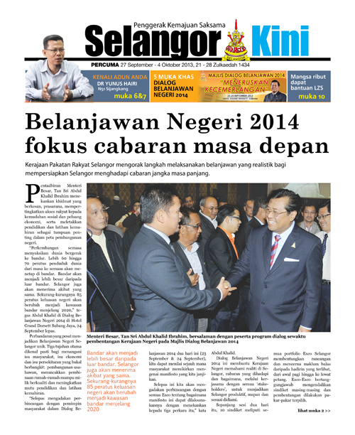 Cover Selangorkini Oktober 1-2013