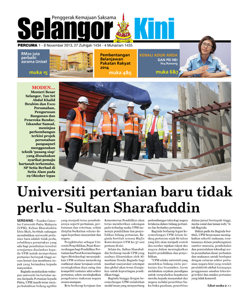 Cover Selangorkini November 2 - 2013