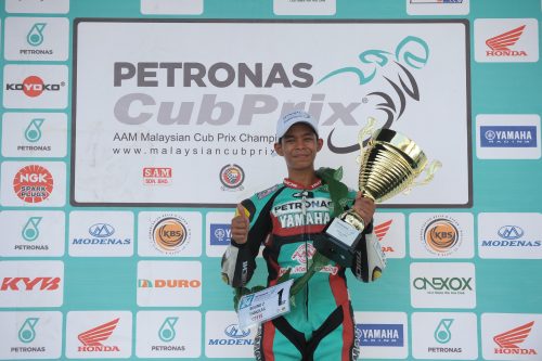 Akid - podium juara CP115 Kejuaraan Cub Prix di Tangkak