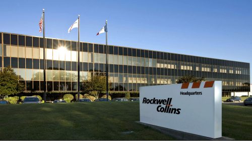 The sun shines on the Rockwell Collins headquarters in Cedar Rapids, Iowa, U.S., on Thursday, Aug. 7, 2008. Rockwell Collins, a maker of cockpit instruments and aviation electronics, plans to hire 1,300 engineers this year. Photographer: Gary Fandel/Bloomberg News